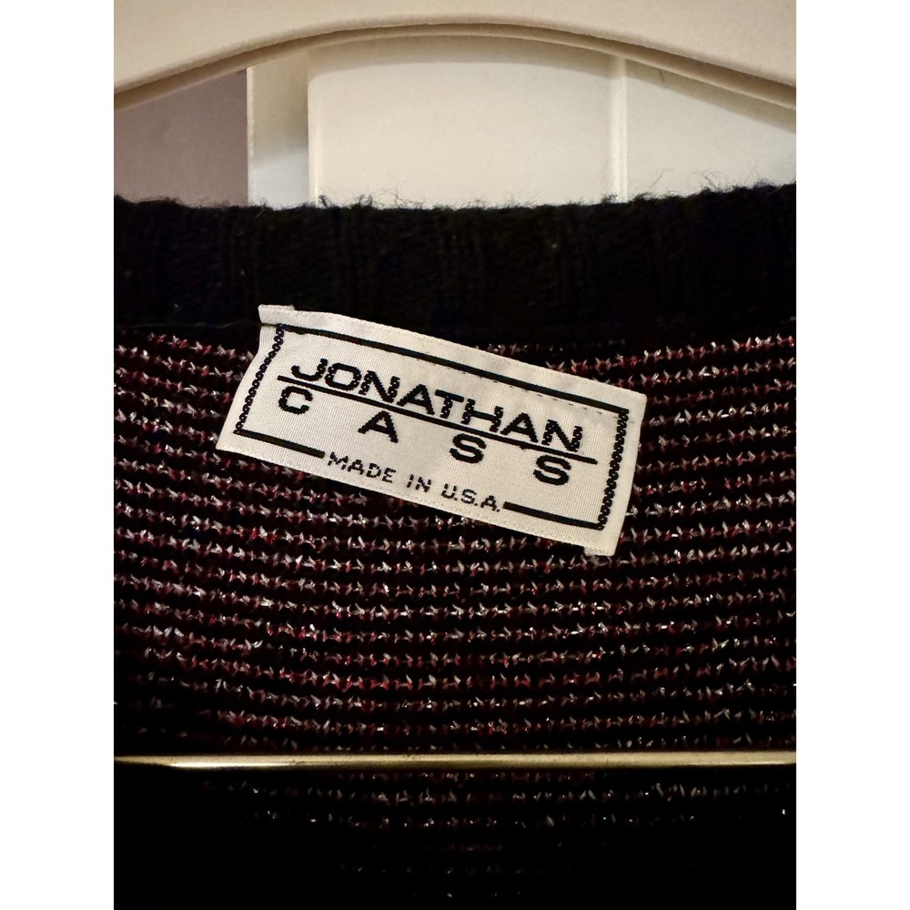 Jonathan Cass Cardigan Women 5 Fair Isle Nordic Sparkle Snowflake Vintage USA XL - Picture 5 of 9